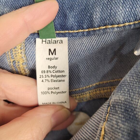 Halara Flex asymmetric wide leg jeans Size medium Stretch Boho Comfycore Casual - Picture 5 of 9